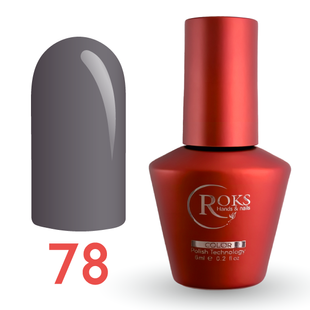 Гель лак - Без ТРО Roks 6 ml. №78 - Темний темно-сірий COLR78 фото