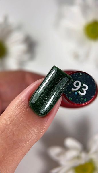 Гель лак - Без ТРО Roks 6 ml. №93 - Темно-зелений із зеленими мікроблискітками COLR93 фото