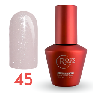 Гель лак - Без ТРО Roks 6 ml. №45 - Ніжно-рожевий з шимером COLR45 фото