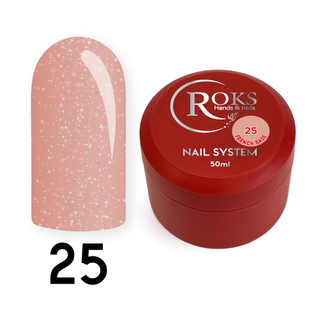 Cover Base - Без ТРО ROKS 50ml. №25 - Бежево-персикова з голографічним шимером CBR50025 фото