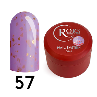 Cover Base - Без ТРО ROKS 50ml. №57 - Лавандова із золотою поталлю CBR50057 фото