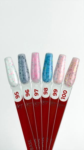 Cover Base - Без ТРО ROKS 30ml. №97 - Ніжно-рожева із рожево-бірюзовими крапками CBR30097 фото