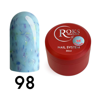 Cover Base - Без ТРО ROKS 30ml. №98 - Блакитна із синьо-фіолетовими частинками CBR30098 фото