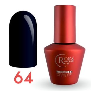 Гель лак - Без ТРО Roks 6 ml. №64 - Чорно-фіолетовий COLR64 фото
