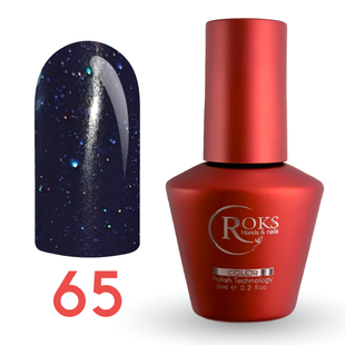 Гель лак - Без ТРО Roks 6 ml. №65 - Темно-синій з блискітками COLR65 фото