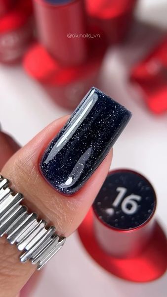 Гель лак - Без ТРО Roks 6 ml. №16 - Темно-синій з блискітками COLR16 фото