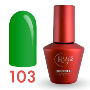 Гель лак - Без ТРО Roks 6 ml. №103 - Неоновий зелений COLR103 фото