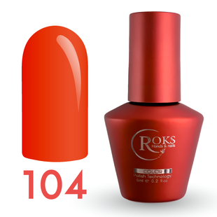Гель лак - Без ТРО Roks 6 ml. №104 - Неоновий помаренчевий COLR104 фото