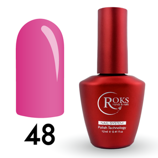 Cover Base - Без ТРО ROKS 12ml. №48 - Неонова яскрава Barbie рожева CBR12048 фото