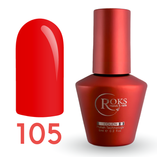 Гель лак - Без ТРО Roks 6 ml. №105 - Неоновий морквяний COLR105 фото