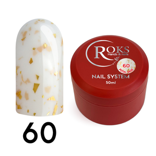 Cover Base - Без ТРО ROKS 50ml. №60 - Насичена молочна із золотю поталлю CBR50060 фото