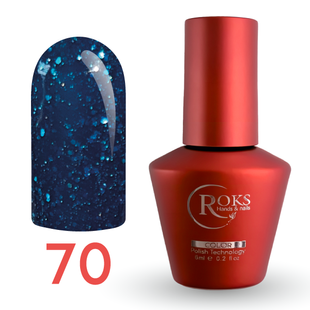 Гель лак - Без ТРО Roks 6 ml. №70 - Глибокий синій з блискітками COLR70 фото