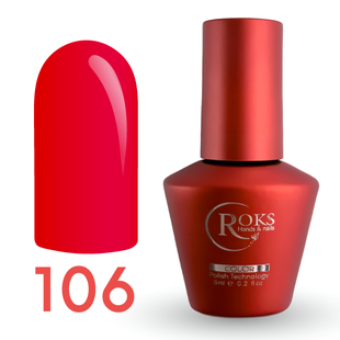 Гель лак - Без ТРО Roks 6 ml. №106 - Неоновий кораловий COLR106 фото