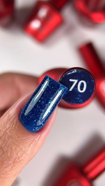 Гель лак - Без ТРО Roks 6 ml. №70 - Глибокий синій з блискітками COLR70 фото