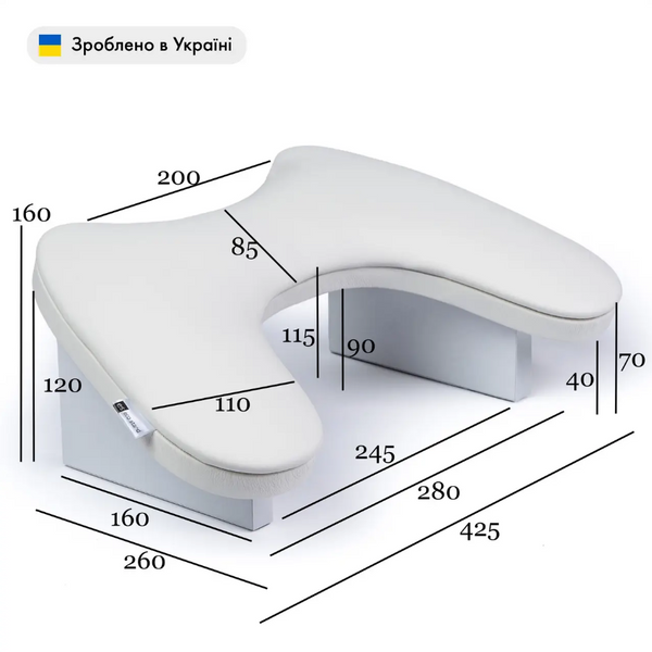 Підставка ортопедична манікюрна ECO STAND BUTTERFLY (білий/сірий) standbutterflywhitegray фото