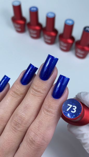 Гель лак - Без ТРО Roks 6 ml. №73 - Синій із синім мікробиском COLR73 фото