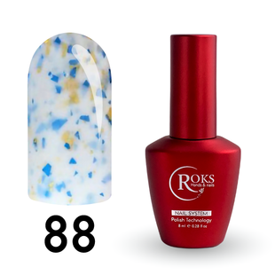Cover Base - Без ТРО ROKS 8ml. №88 - Молочна з блакитно-жовтою поталлю CBR8088 фото