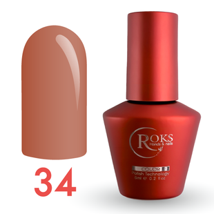 Гель лак - Без ТРО Roks 6 ml. №34 - Пастельний бежевий COLR34 фото